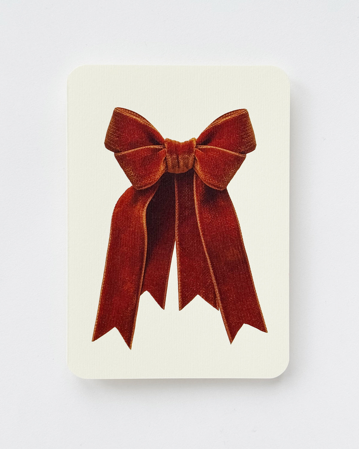 Chocolate Velvet Bow Greeting Card