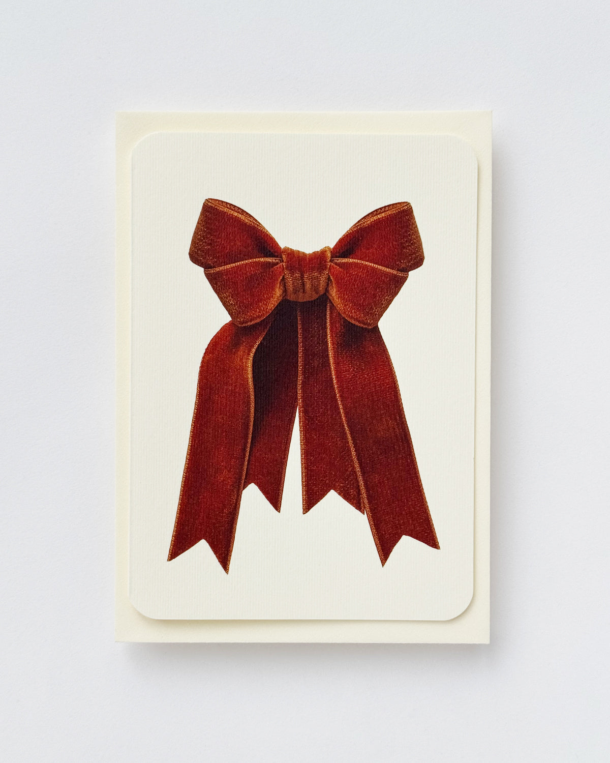 Chocolate Velvet Bow Greeting Card