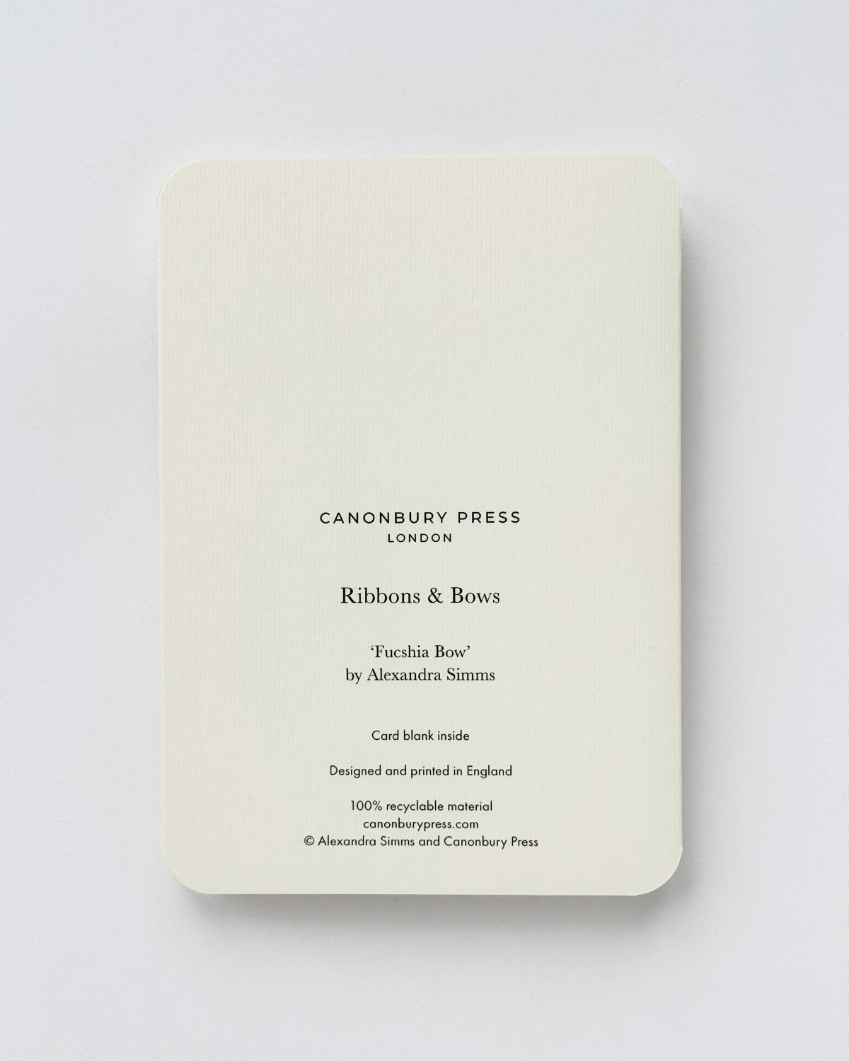 Fuchsia Bow Greeting Card