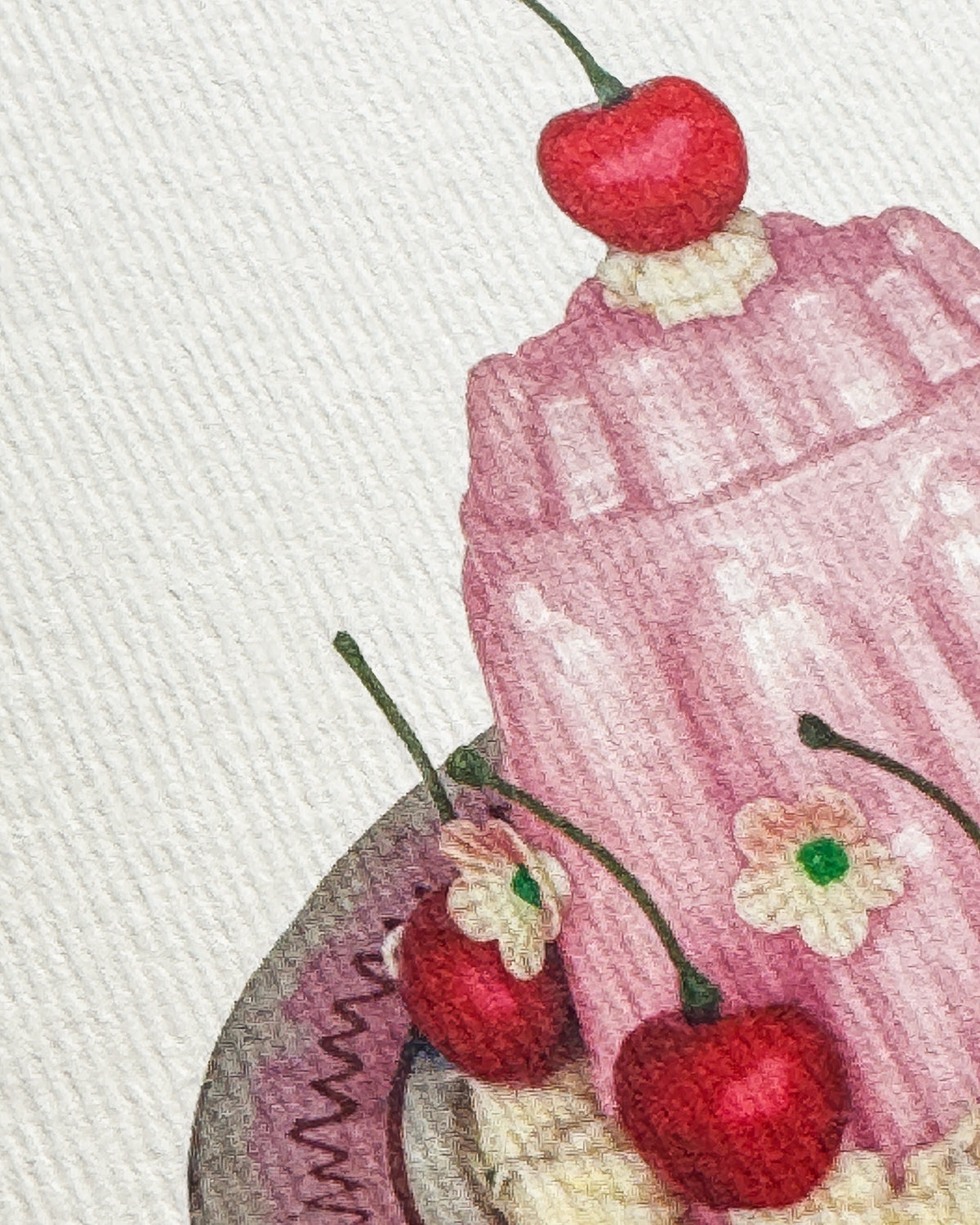 Rose Petal Cream Blancmange Greeting Card