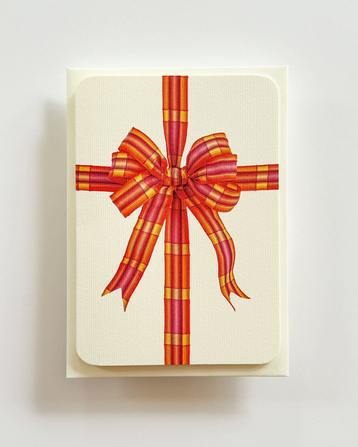 Orange & Pink Bow Greeting Card