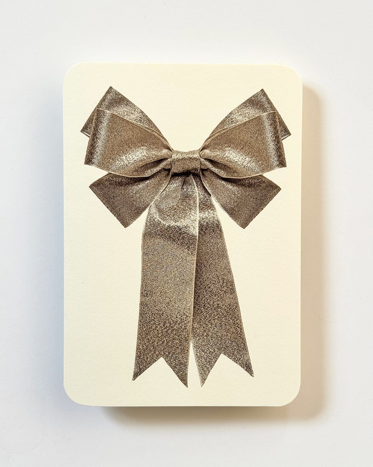 Silver Bow Greeting Card