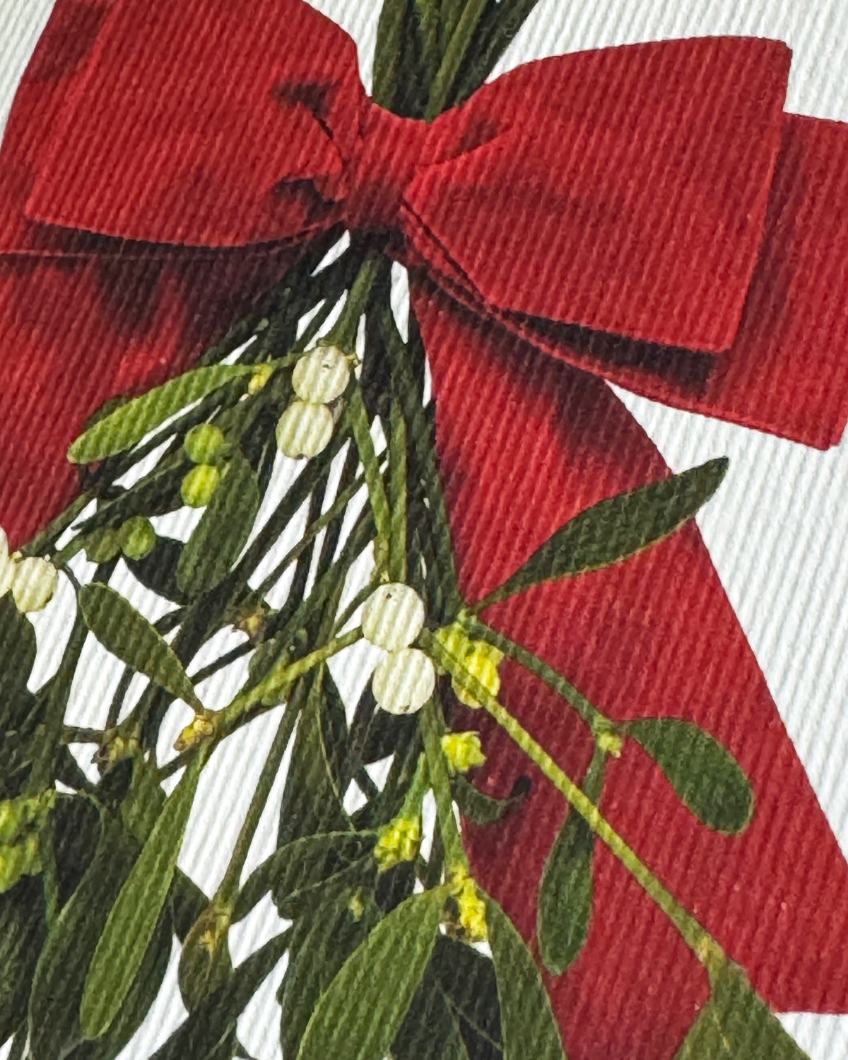 Mistletoe and Ribbon Greeting Card