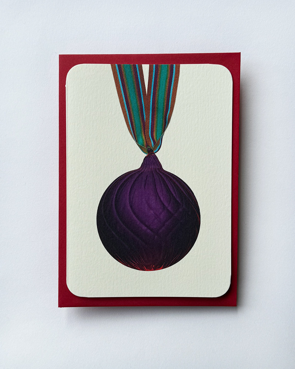 Christmas Baubles Greeting Card Violet