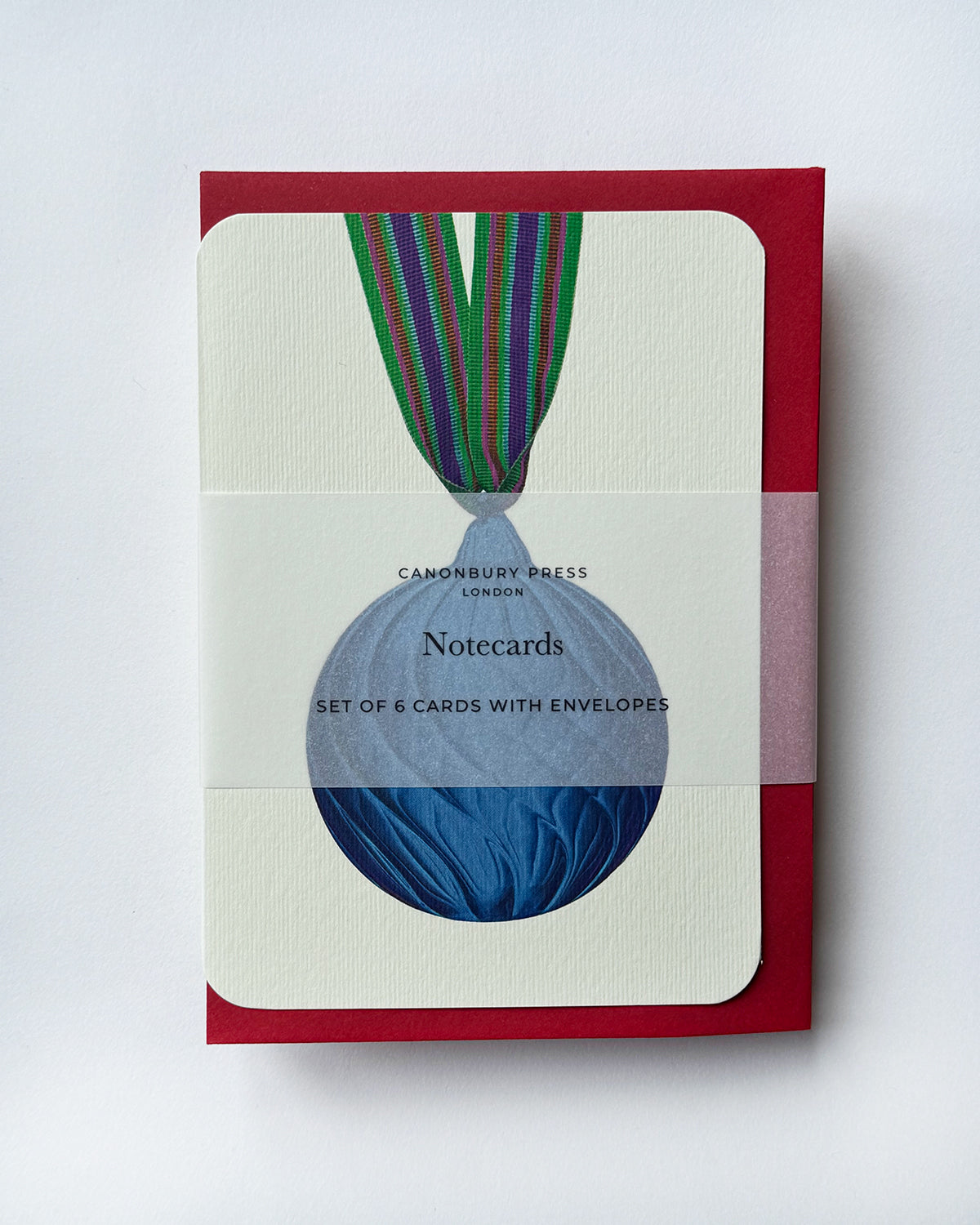 Christmas Baubles Greeting Card Sky Blue