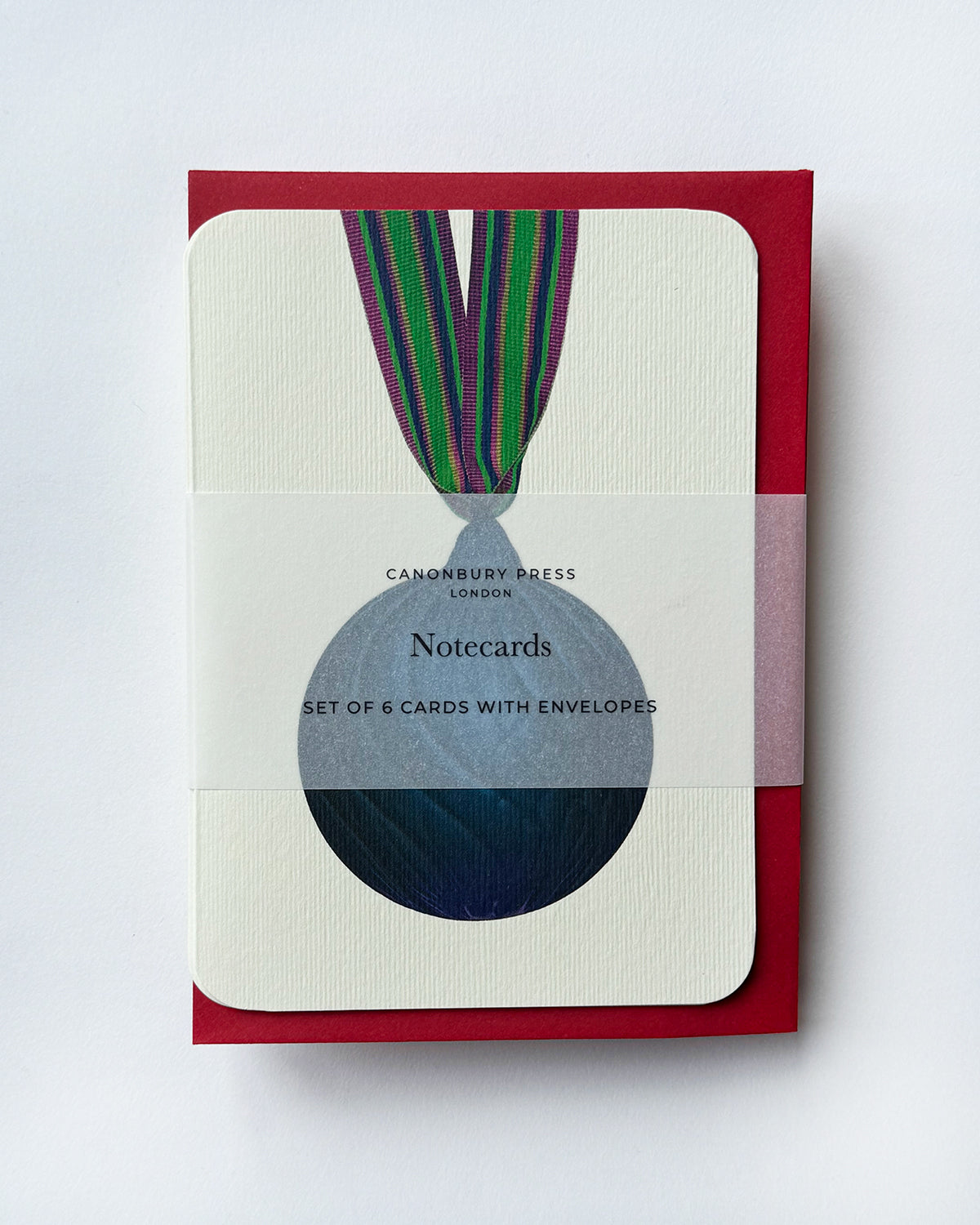 Christmas Baubles Greeting Card Marine Blue