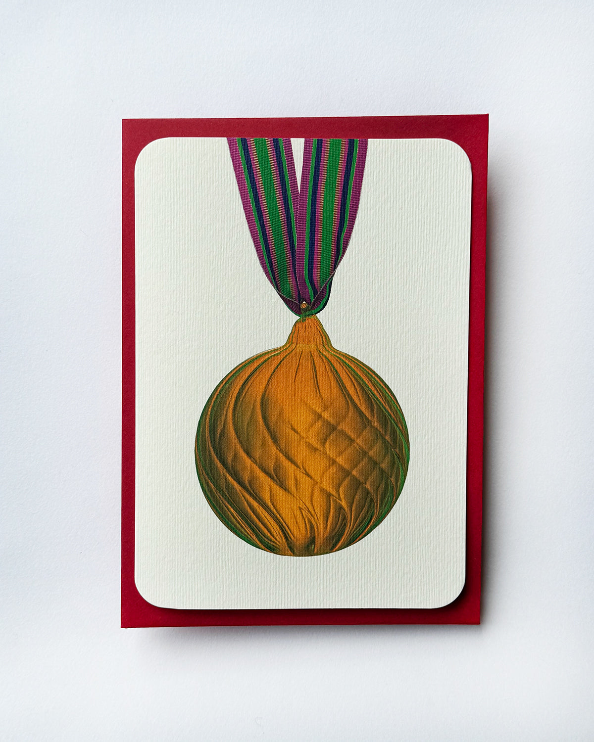 Christmas Baubles Greeting Card Golden