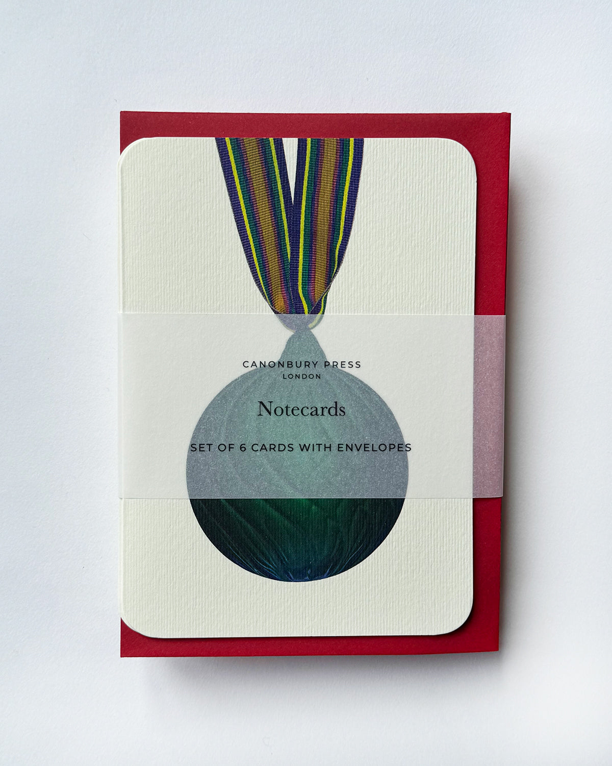 Christmas Baubles Greeting Card Pine Green