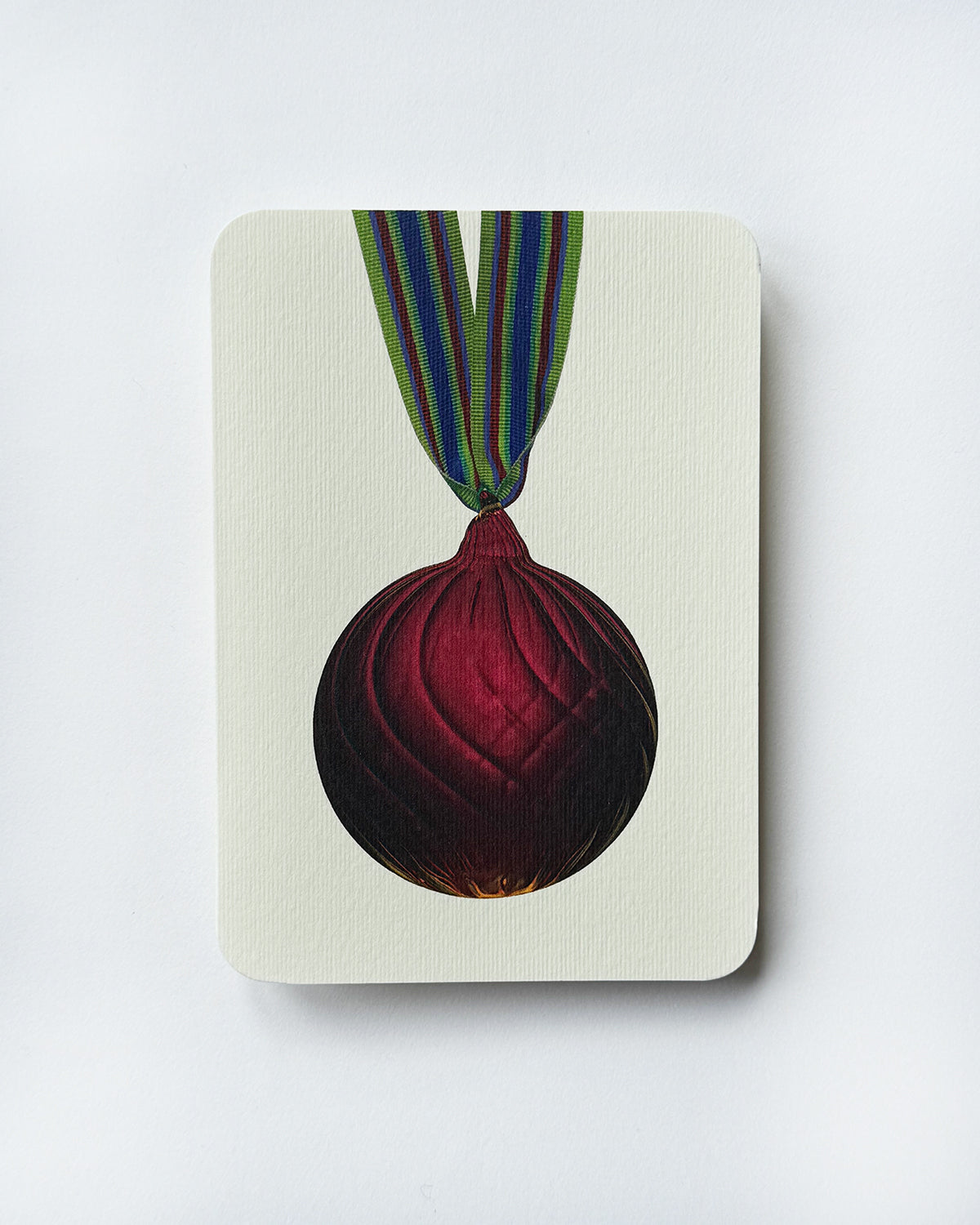 Christmas Baubles Greeting Card Burgundy