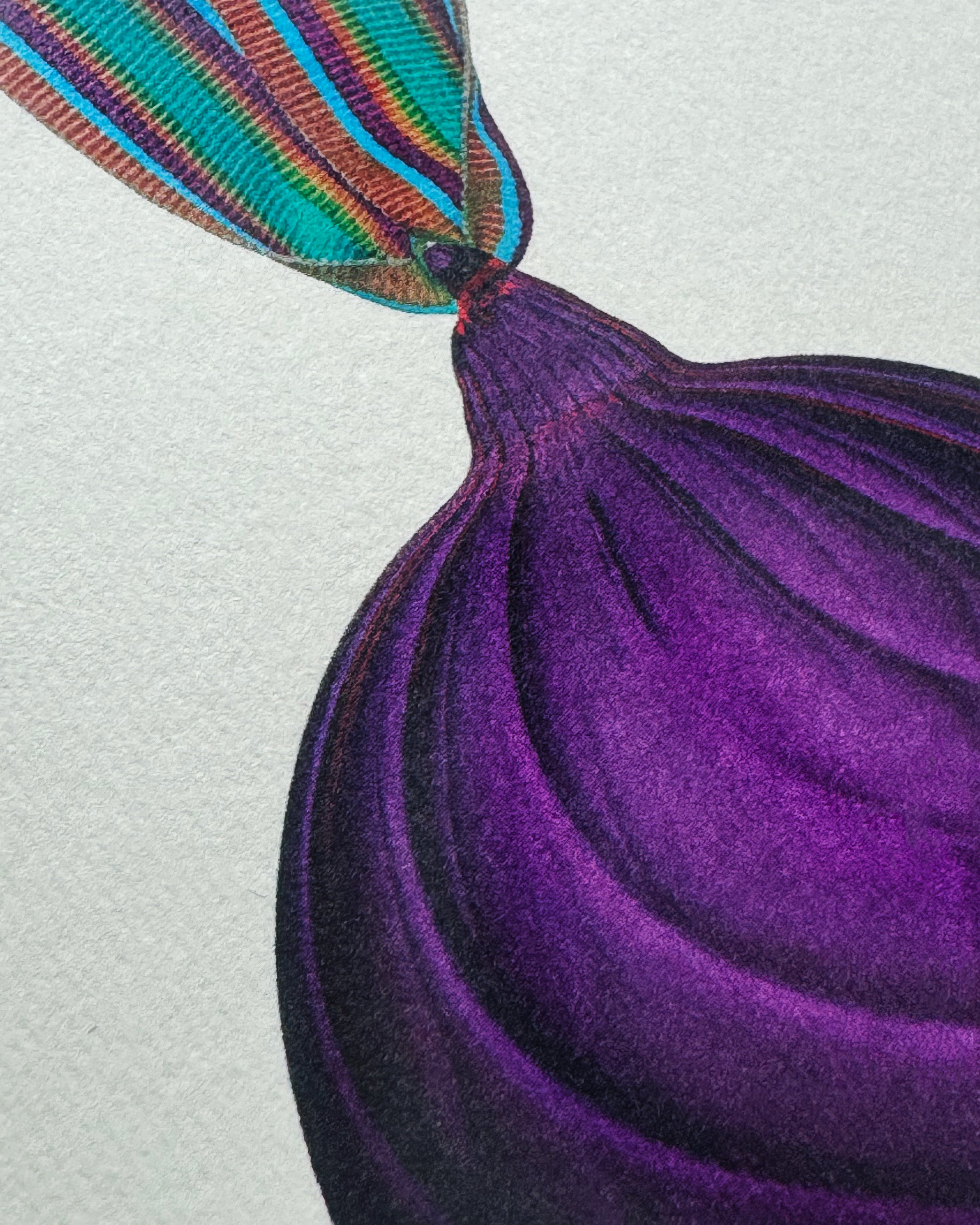 Christmas Baubles Greeting Card Violet