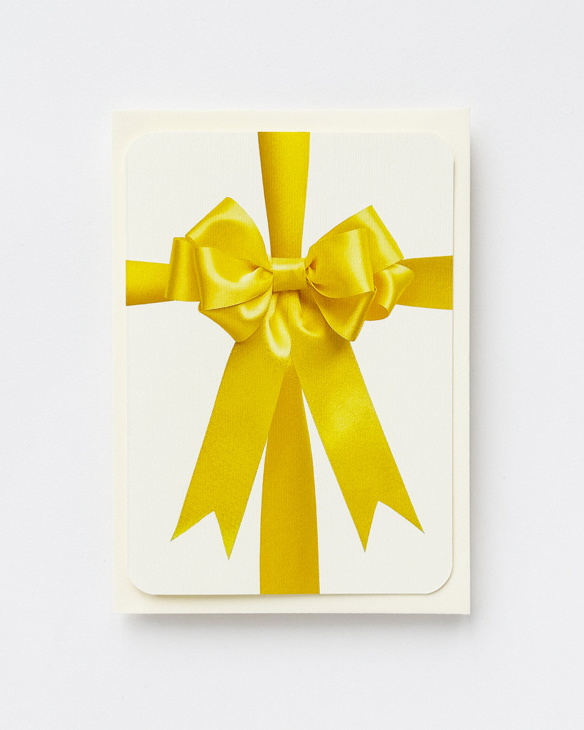Yellow Satin Bow Greeting Card