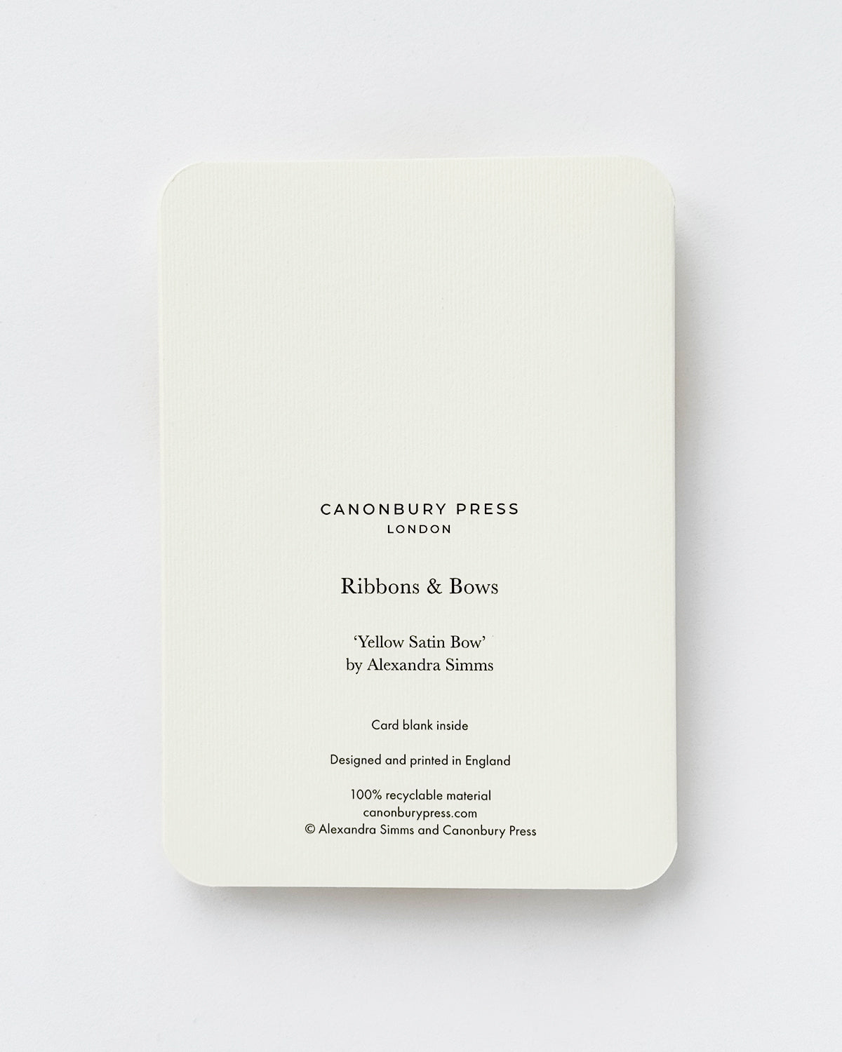 Yellow Satin Bow Greeting Card