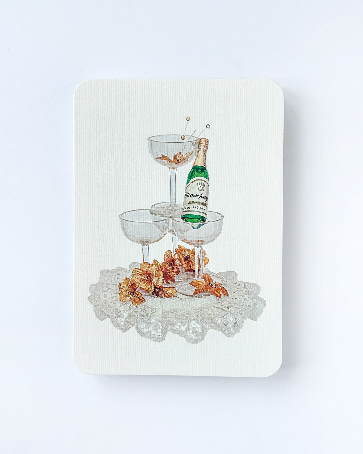 Wedding Cake Topper 'Champagne' Greeting Card