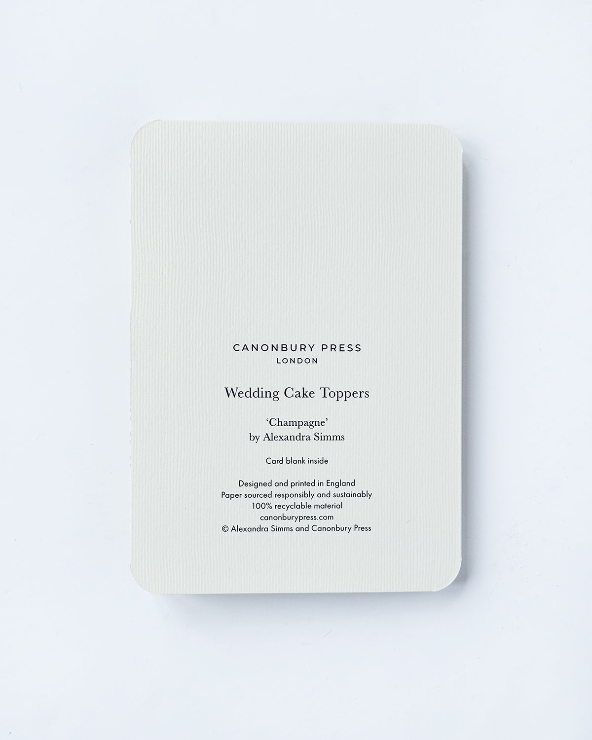 Wedding Cake Topper 'Champagne' Greeting Card