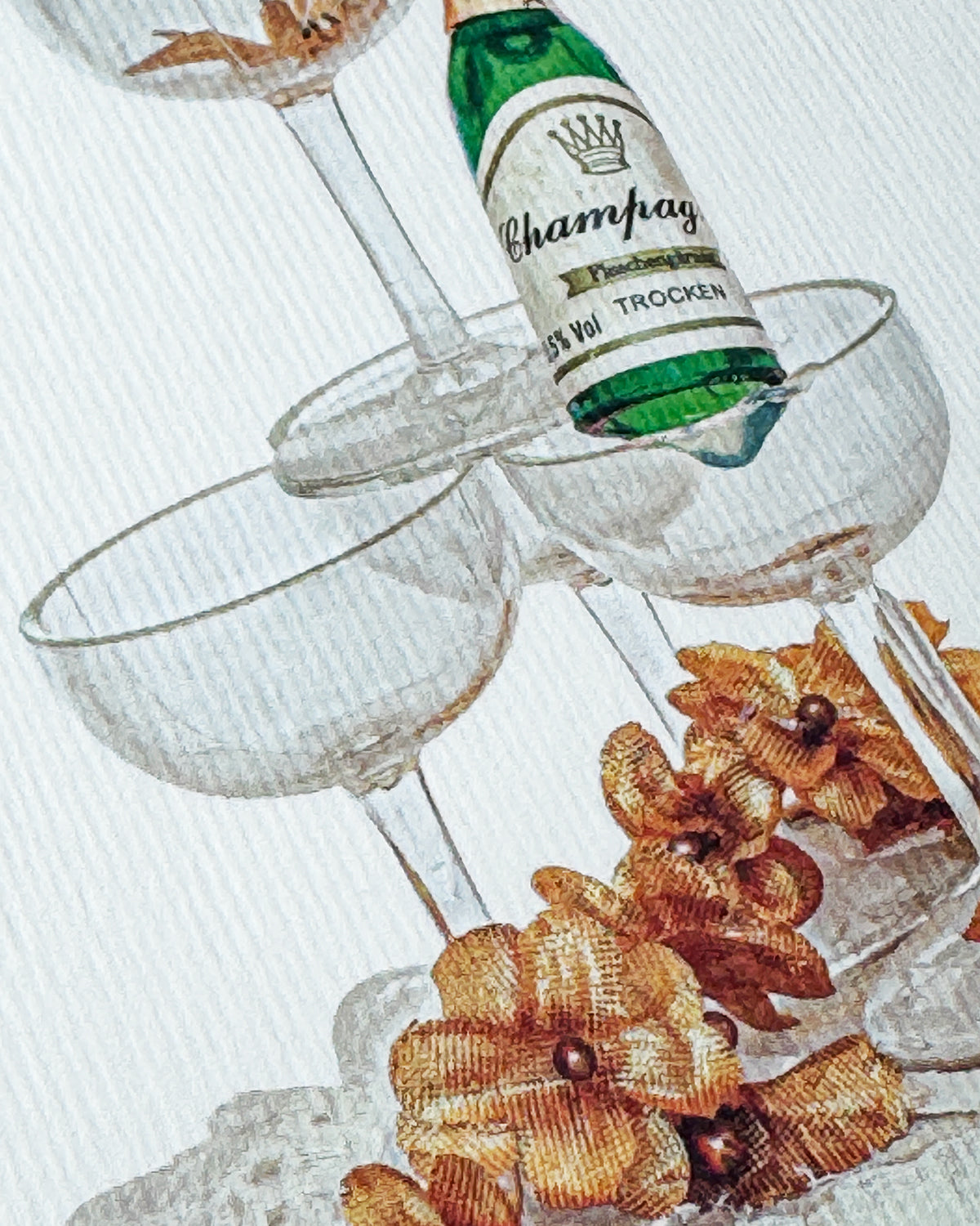 Wedding Cake Topper 'Champagne' Greeting Card