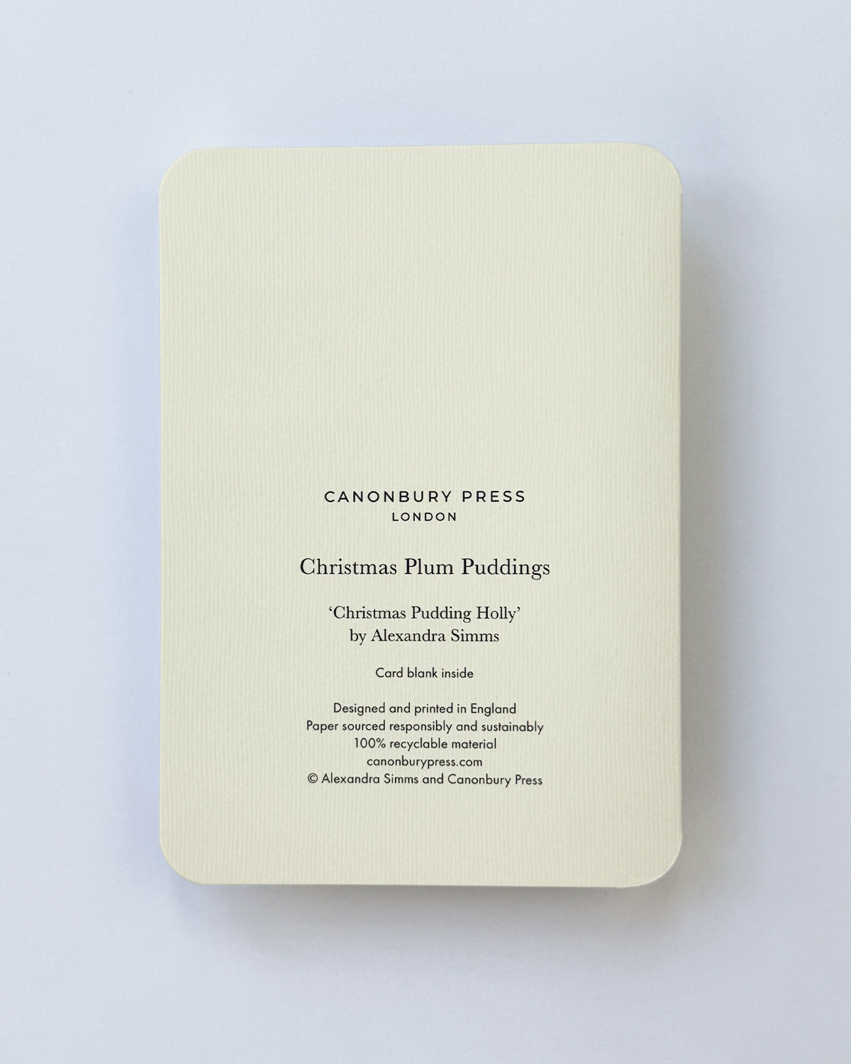 Christmas Plum Pudding Holly Greeting Card