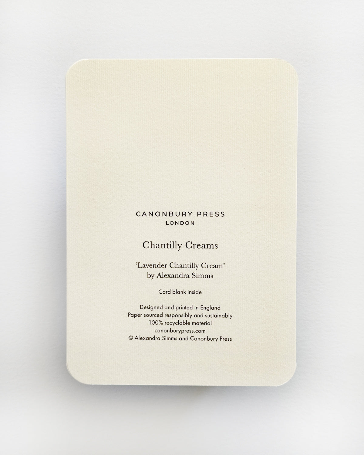 Lavender Chantilly Cream Greeting Card