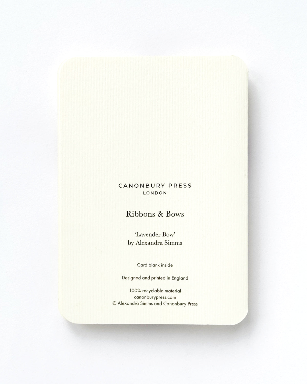 Lavender Bow Greeting Card