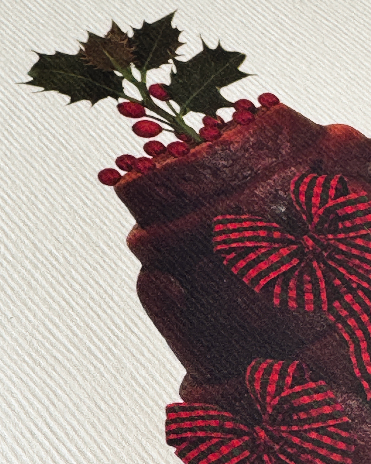 Christmas Plum Pudding Three Bows Greeting Card