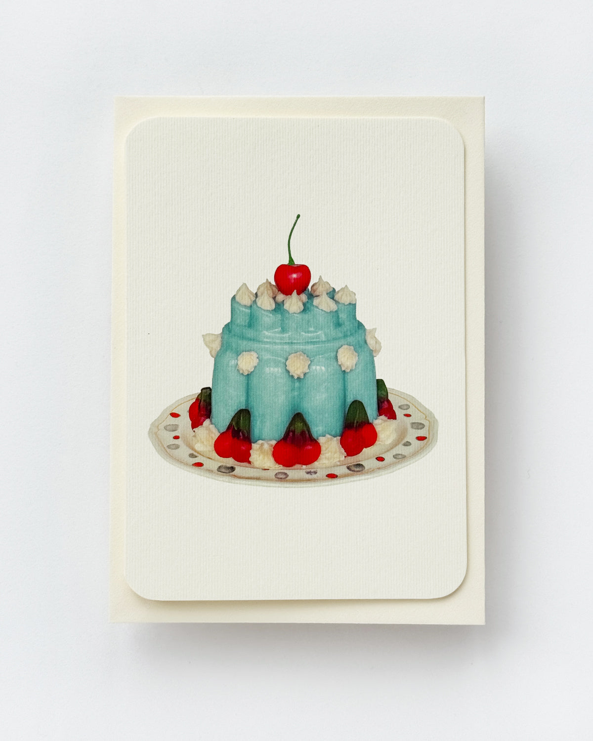 Violet Petal Cream Blancmange Greeting Card
