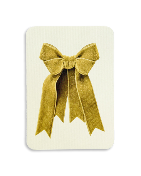 Amber Velvet Bow Greeting Card