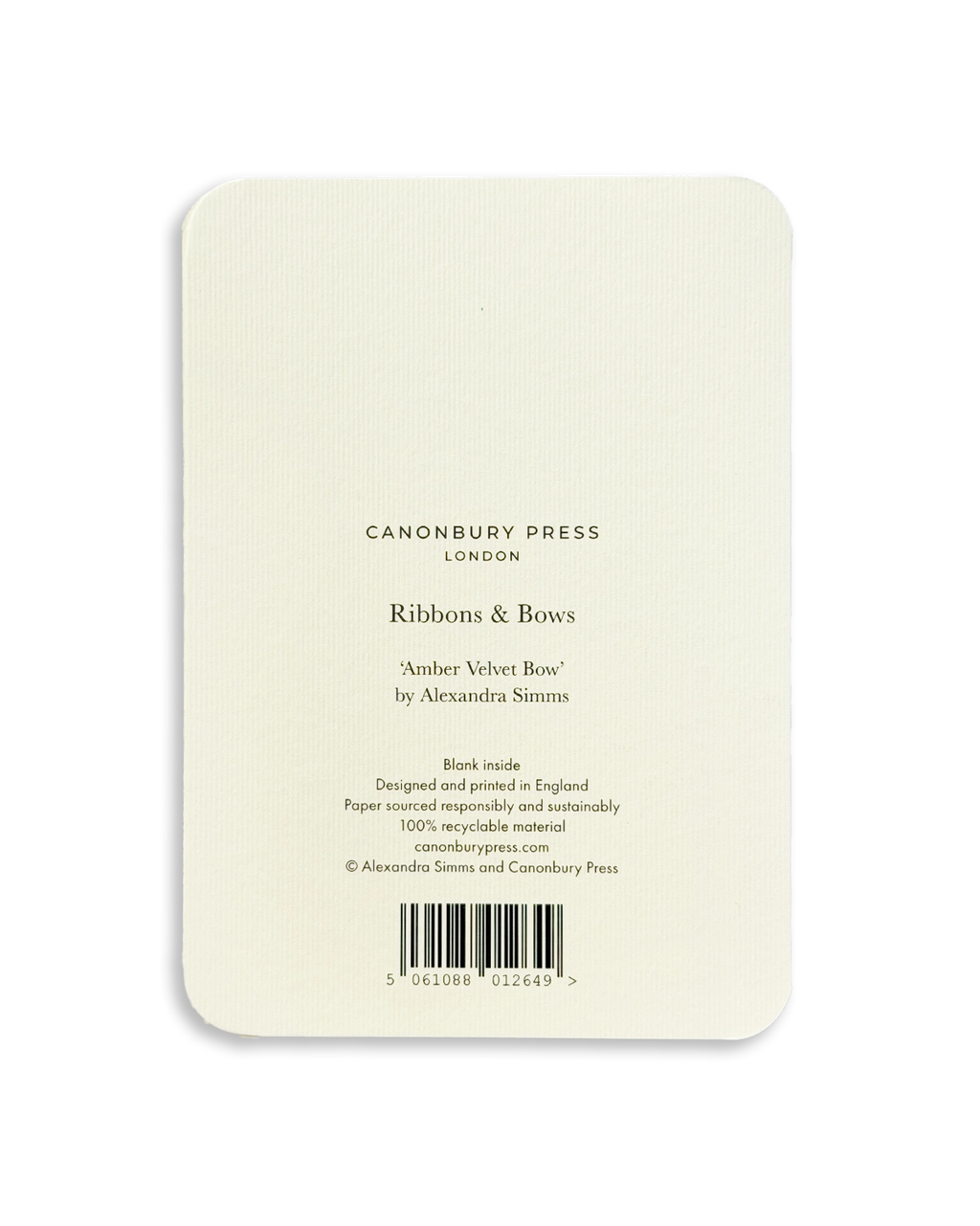 Amber Velvet Bow Greeting Card