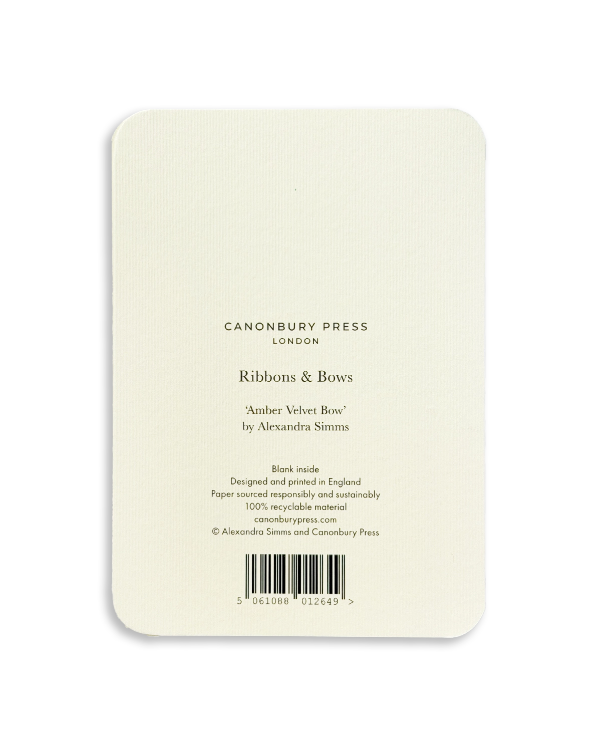 Amber Velvet Bow Greeting Card