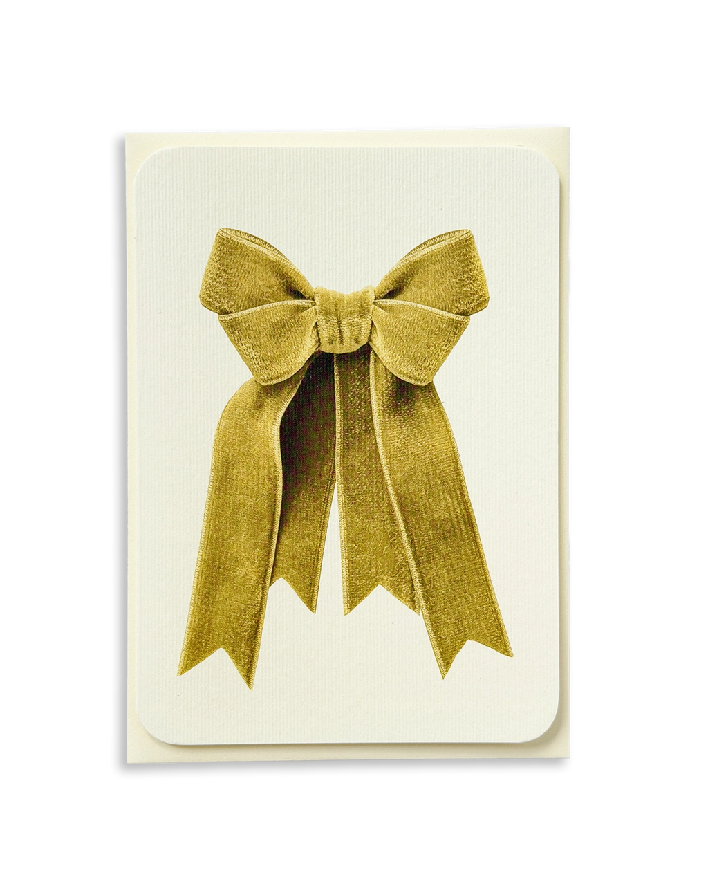 Amber Velvet Bow Greeting Card