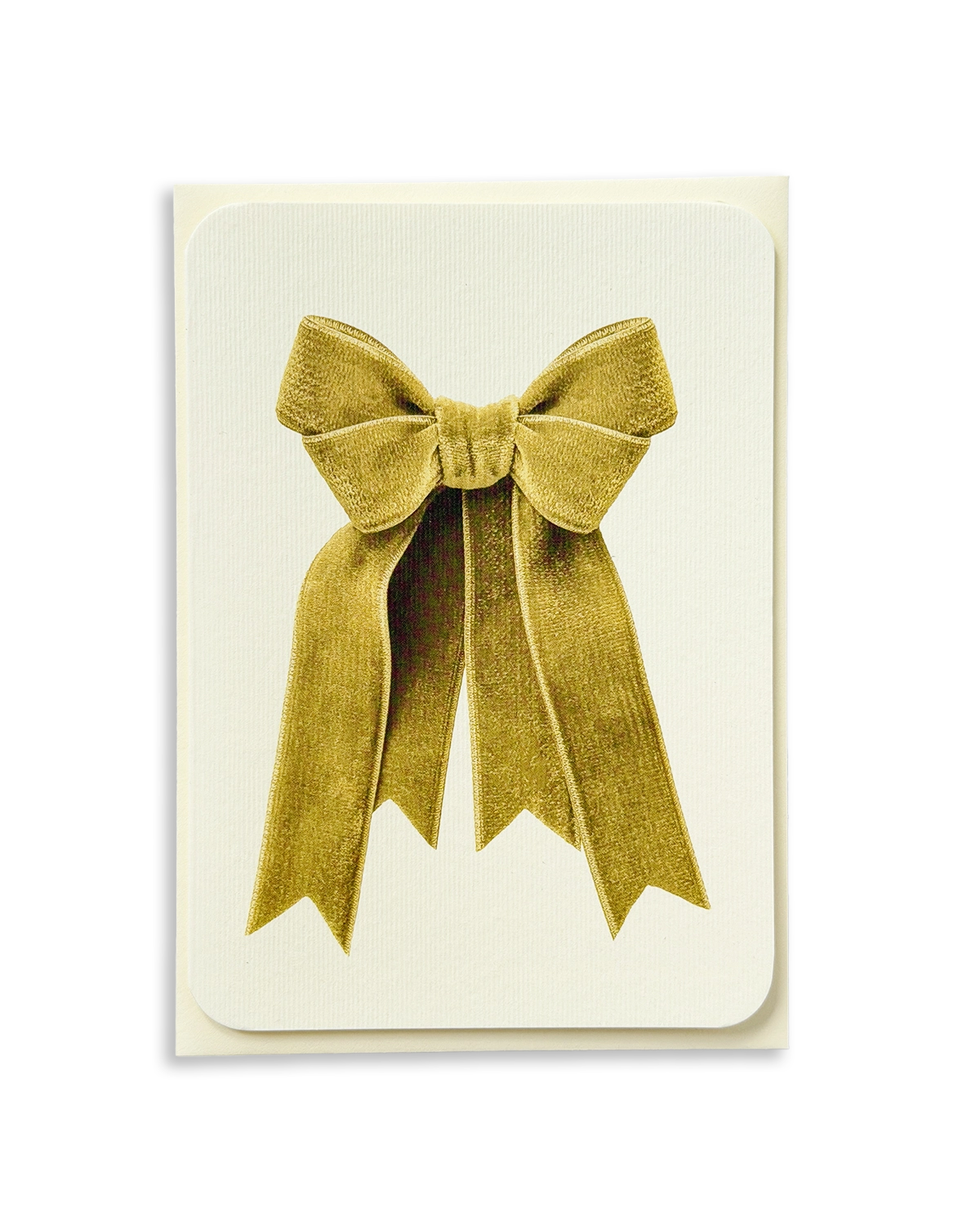 Amber Velvet Bow Greeting Card