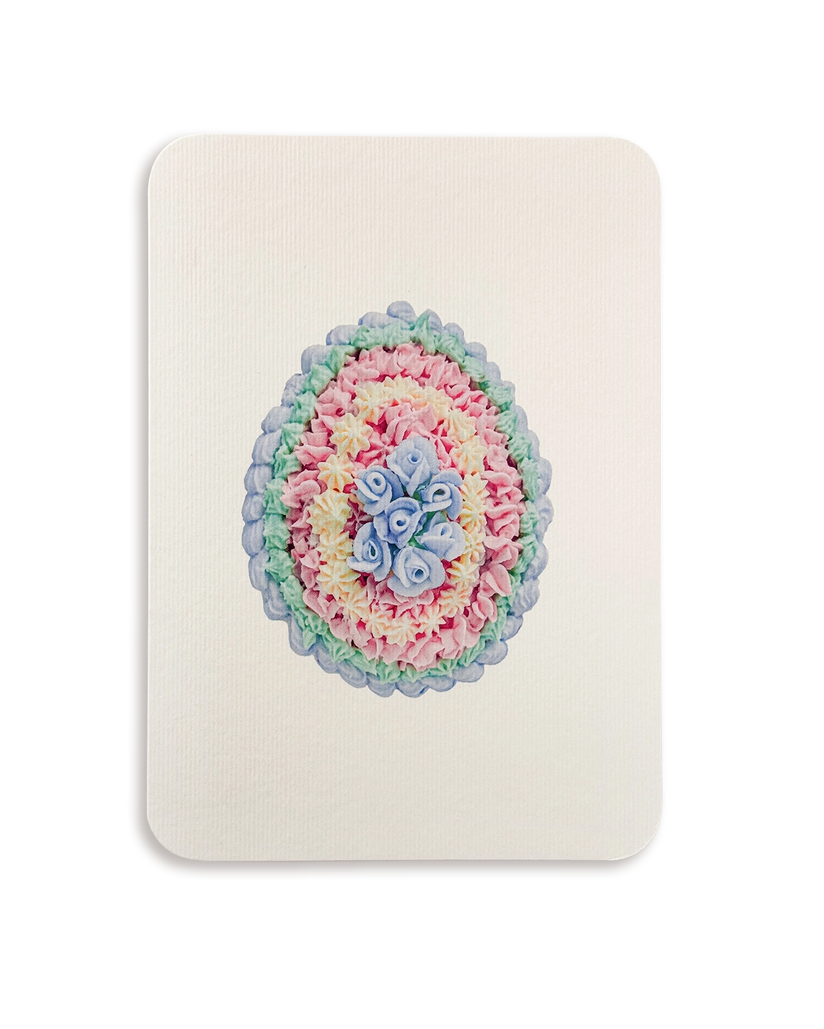 Blue & Pink Posies Royal Icing Egg Greeting Card