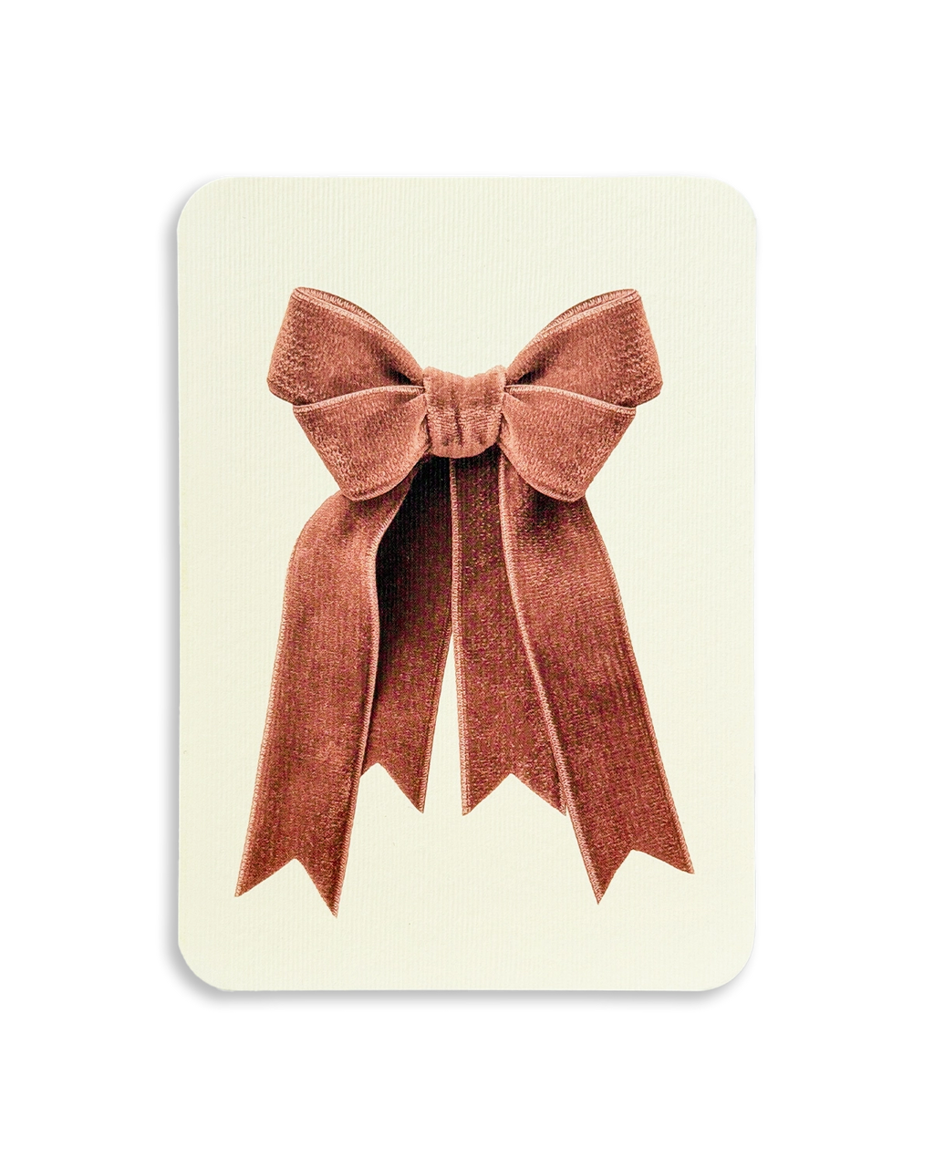 Blush Velvet Bow Greeting Card