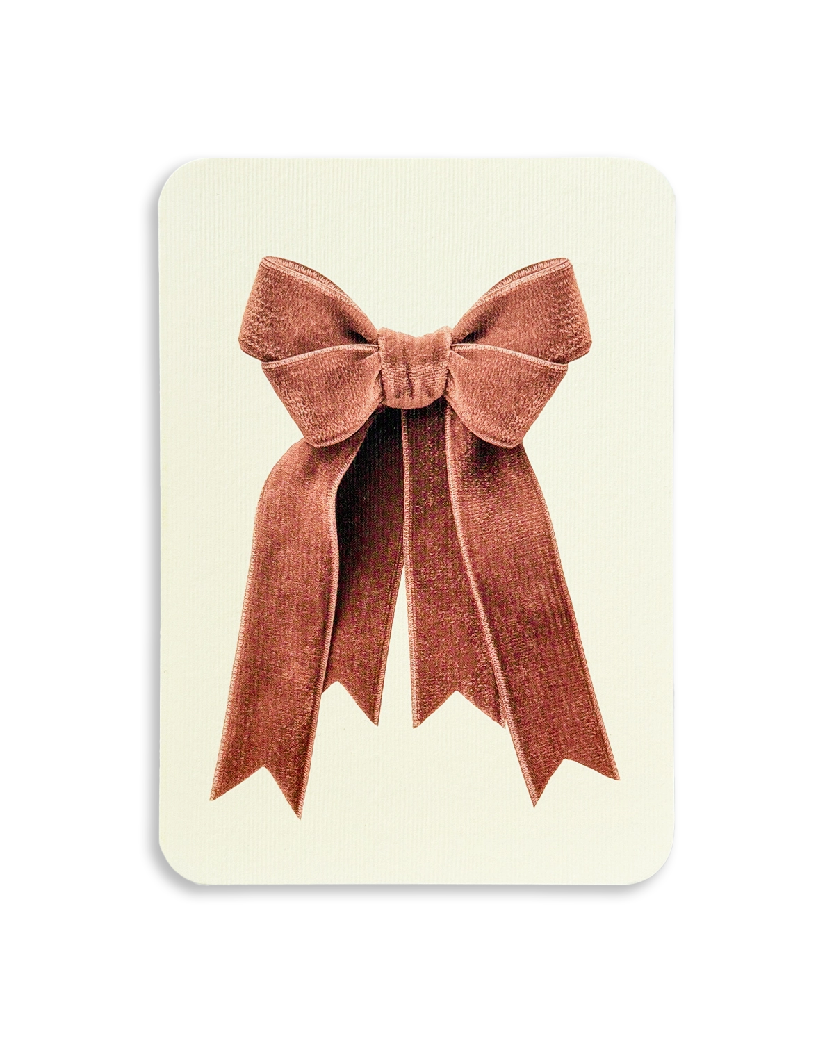 Blush Velvet Bow Greeting Card