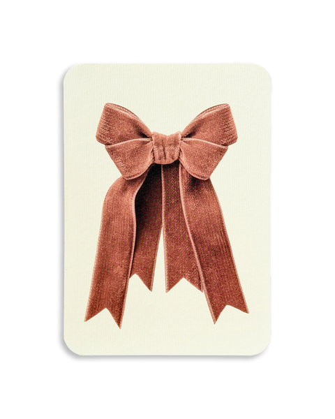 Blush Velvet Bow Greeting Card