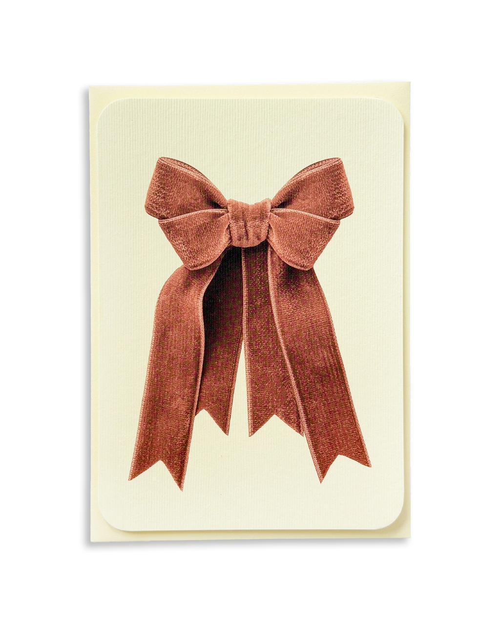 Blush Velvet Bow Greeting Card