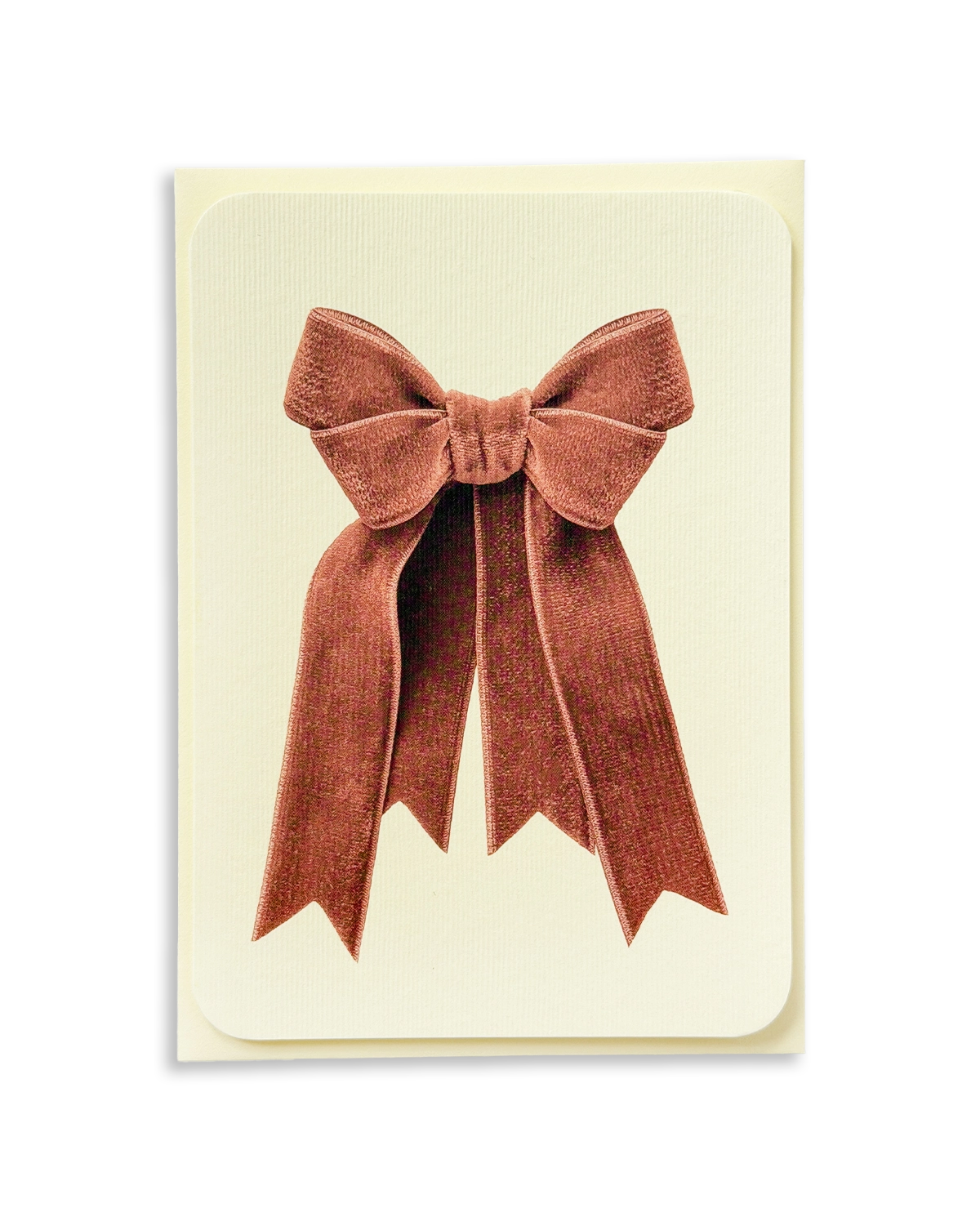 Blush Velvet Bow Greeting Card