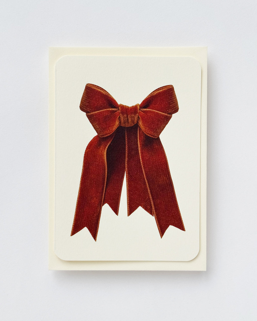 Chocolate Velvet Bow Greeting Card 