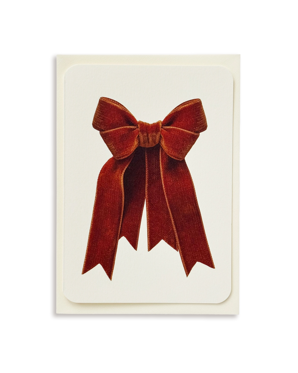 Chocolate Velvet Bow Greeting Card