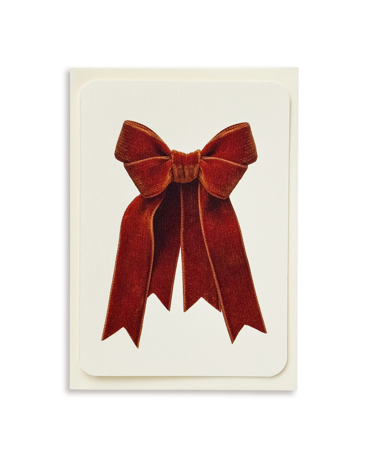Chocolate Velvet Bow Greeting Card