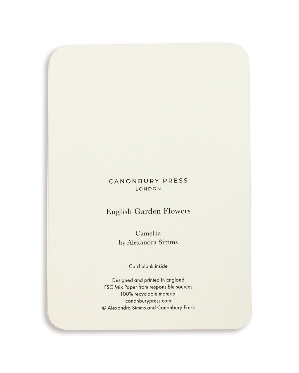 Camellia Greeting Card