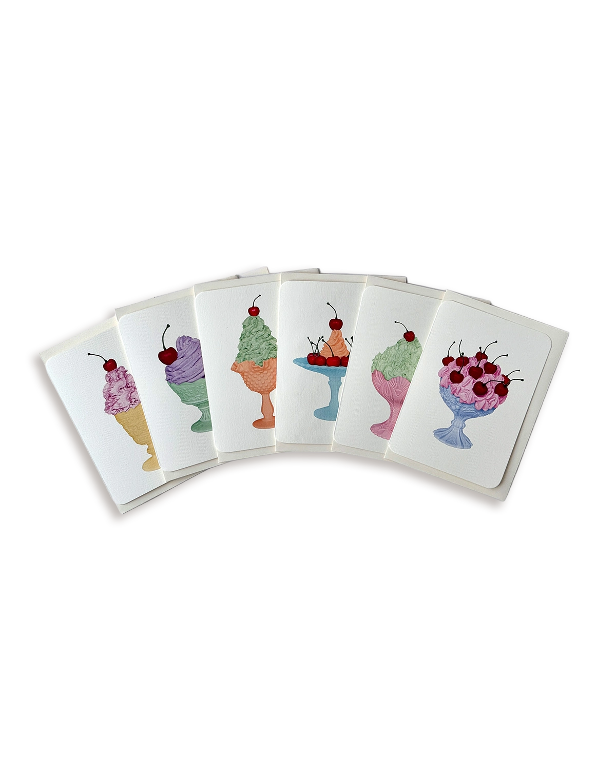 Chantilly Creams Mixed Set of 6 Greeting Cards