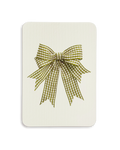 Double Tail Lime Gingham Bow Greeting Card