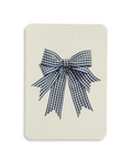 Double Tail Blue Gingham Bow Greeting Card
