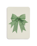 Double Tail Green Gingham Bow Greeting Card