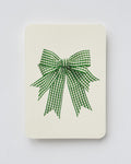 Double Tail Green Gingham Bow Greeting Card