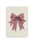 Double Tail Red Gingham Bow Greeting Card
