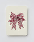 Double Tail Red Gingham Bow Greeting Card