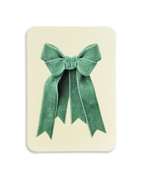 Eau-de-Nil Velvet Bow Greeting Card