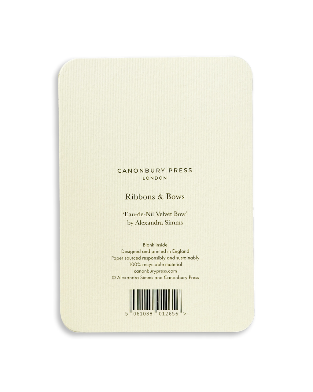 Eau-de-Nil Velvet Bow Greeting Card
