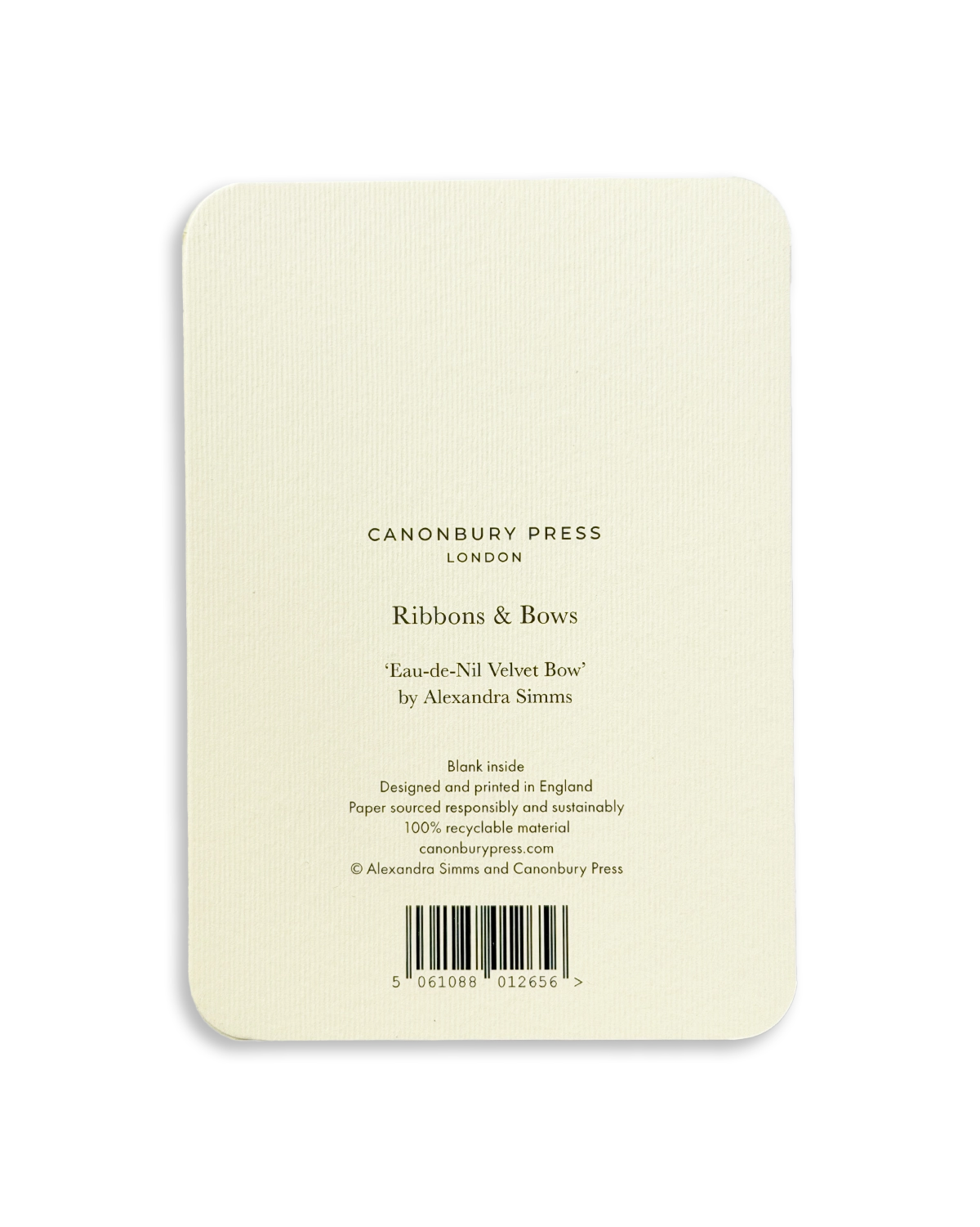 Eau-de-Nil Velvet Bow Greeting Card