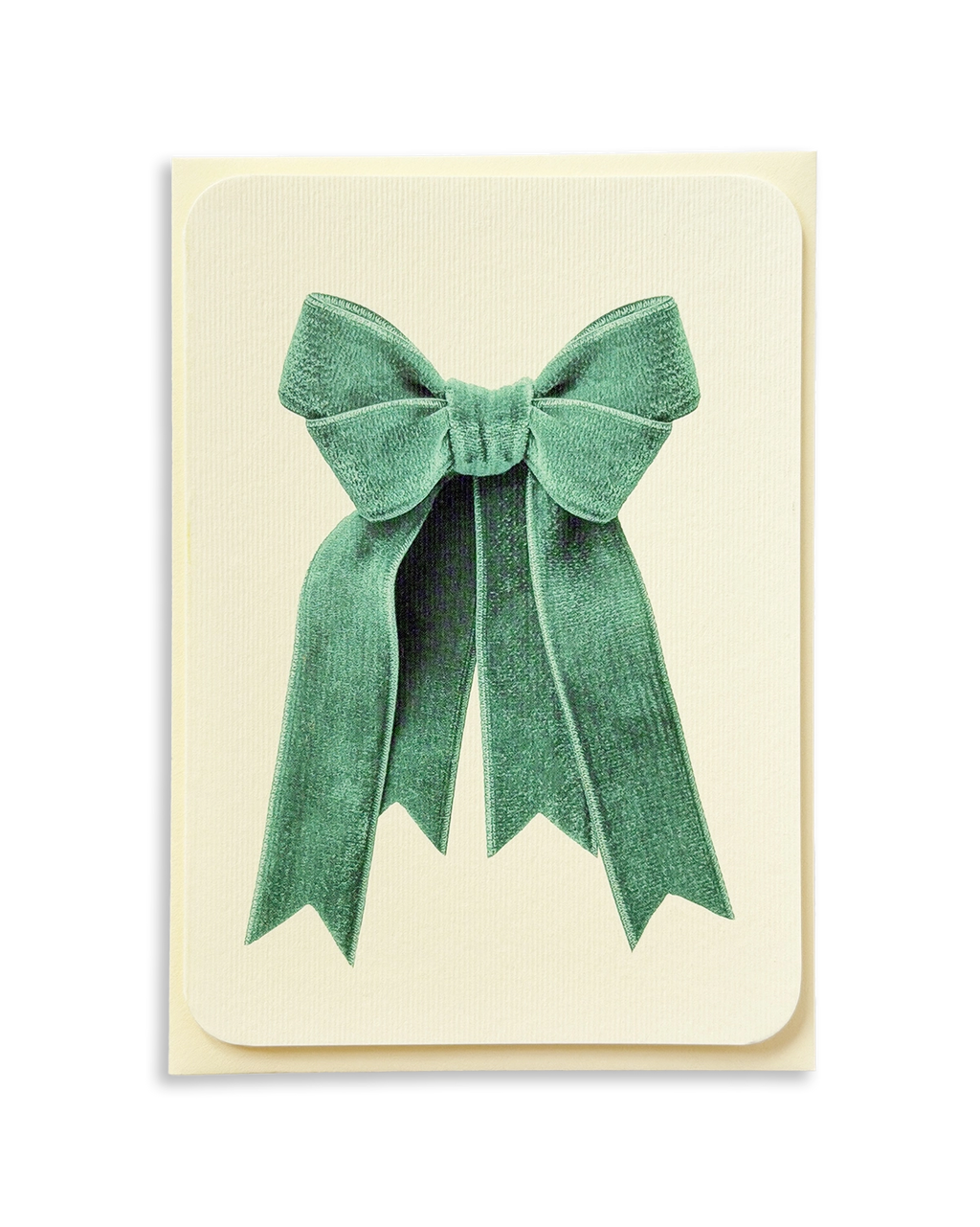 Eau-de-Nil Velvet Bow Greeting Card